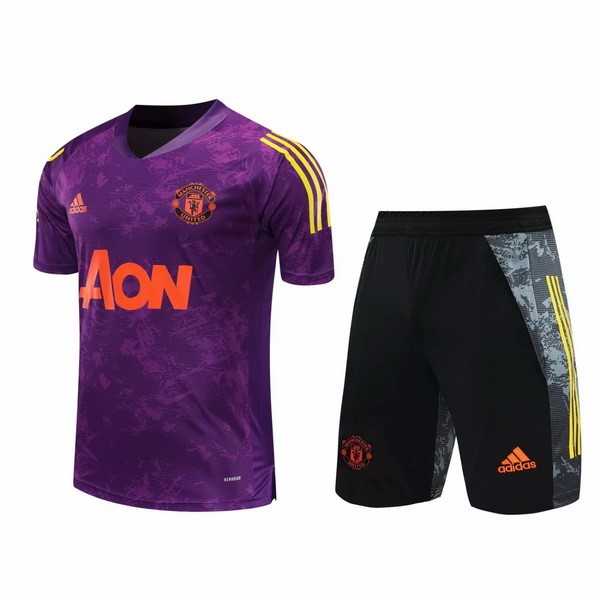 Trainingsshirt Manchester United Komplett Set 2020-21 Lila